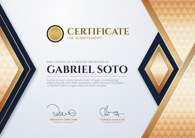 Vector gratuito certificado elegante degradado