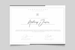 Vector gratuito certificado elegante con marco