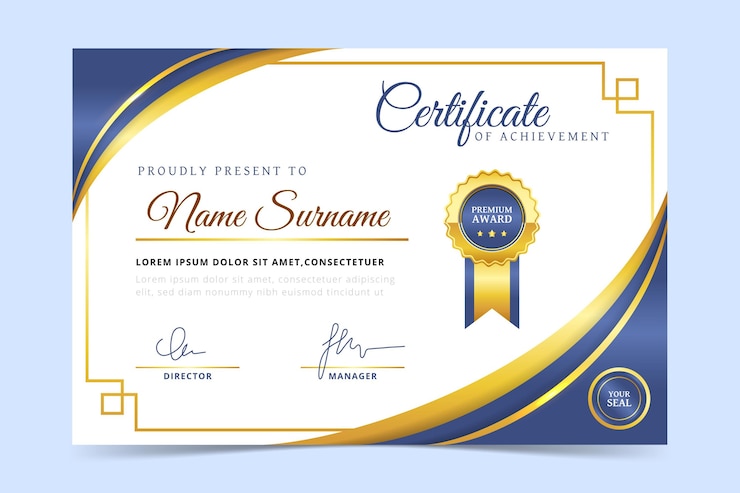 Vector gratuito certificado de empleado simple del mes