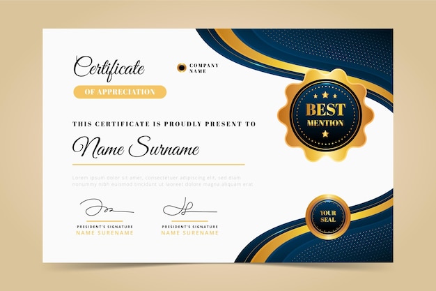 Certificado de empleado simple del mes