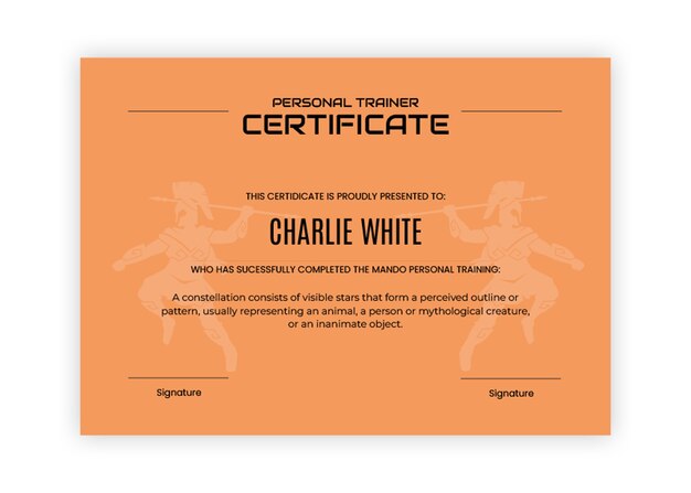Certificado de entrenador personal profesional