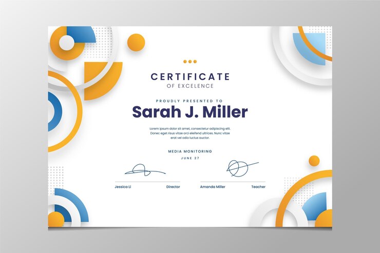 Vector gratuito certificado de excelencia moderno