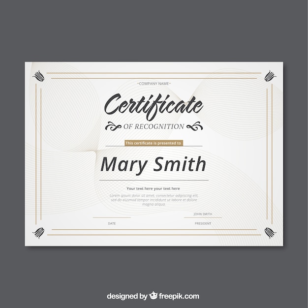 certificado de líneas curvas