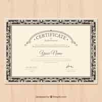 Vector gratuito certificado de logro ornamental
