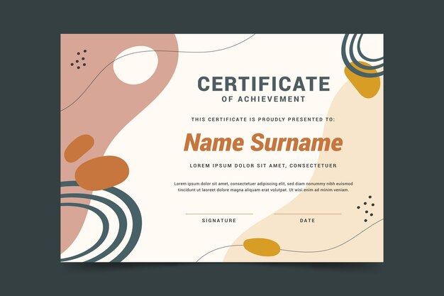 Certificado de logro plano moderno