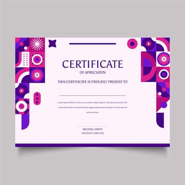 Certificado de mosaico plano