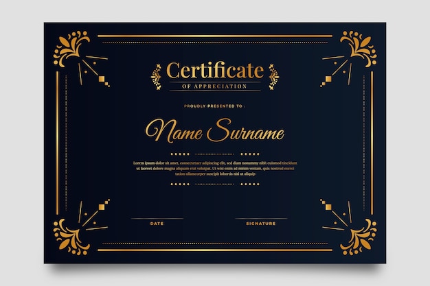 Certificado ornamental degradado