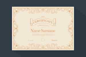 Vector gratuito certificado ornamental dibujado a mano