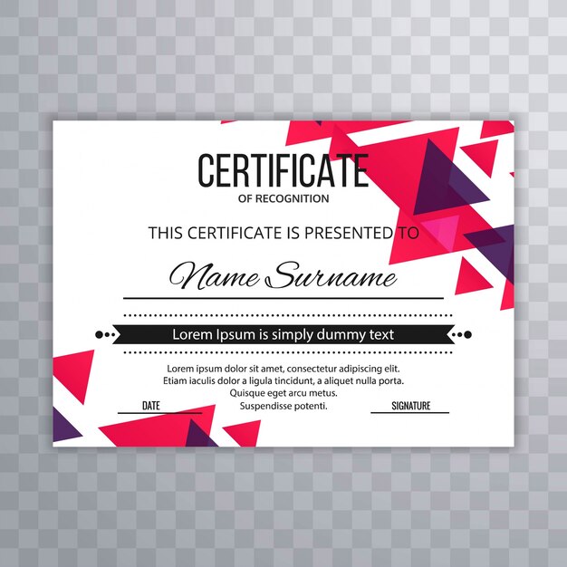 Certificado plantilla Premium premios diploma colorido vector illustration