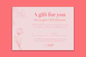 Vector gratuito certificado de regalo de spa floral