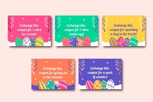 Certificados de regalo de Pascua coloridos como para niños