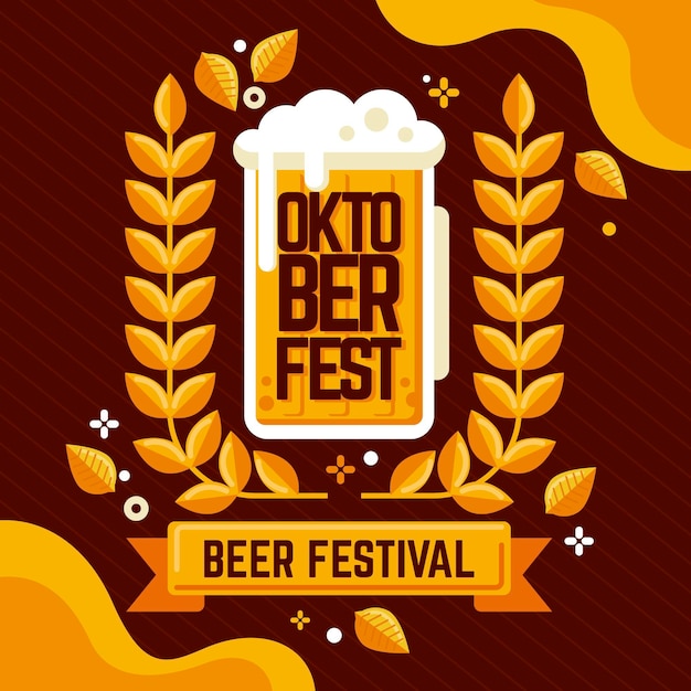 Vector gratuito cerveza de evento oktoberfest dibujada a mano