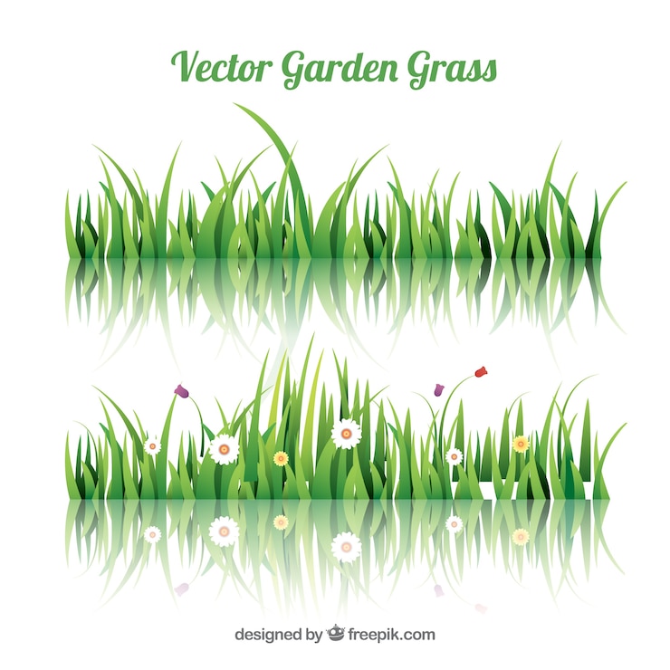 Vector gratuito césped de jardín con bonitas flores