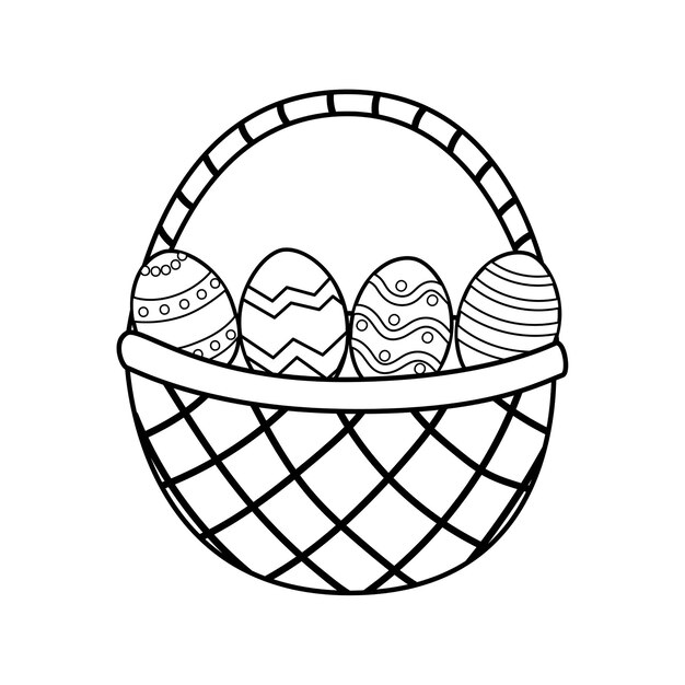 Pascua Con Lindos Conejitos Flores Y Huevos Diseno En Circulo Elementos Y Signos En Estilo De Dibujos Animados Ilustracion Vector Premium