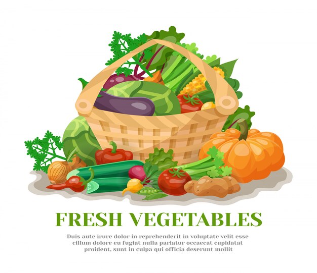 Cesta de verduras naturaleza muerta