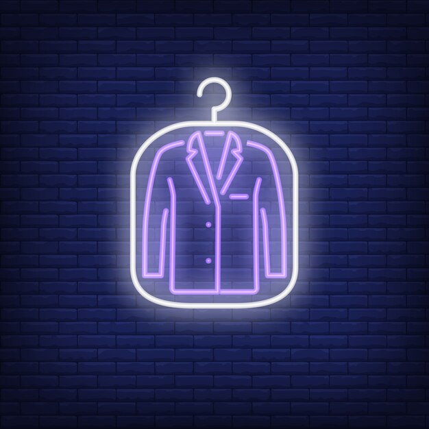 Chaqueta de traje en señal neón cubierta.