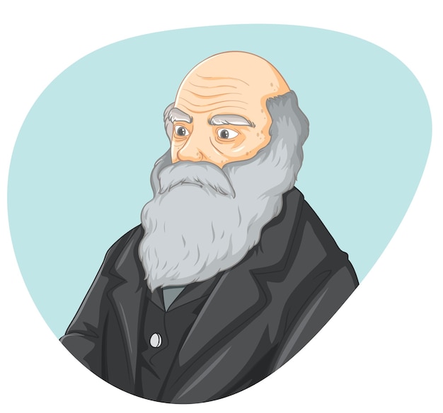 Vector gratuito charles darwin con la ciencia de la evolución