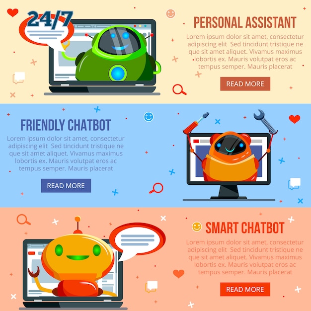 Chat bot flat banners