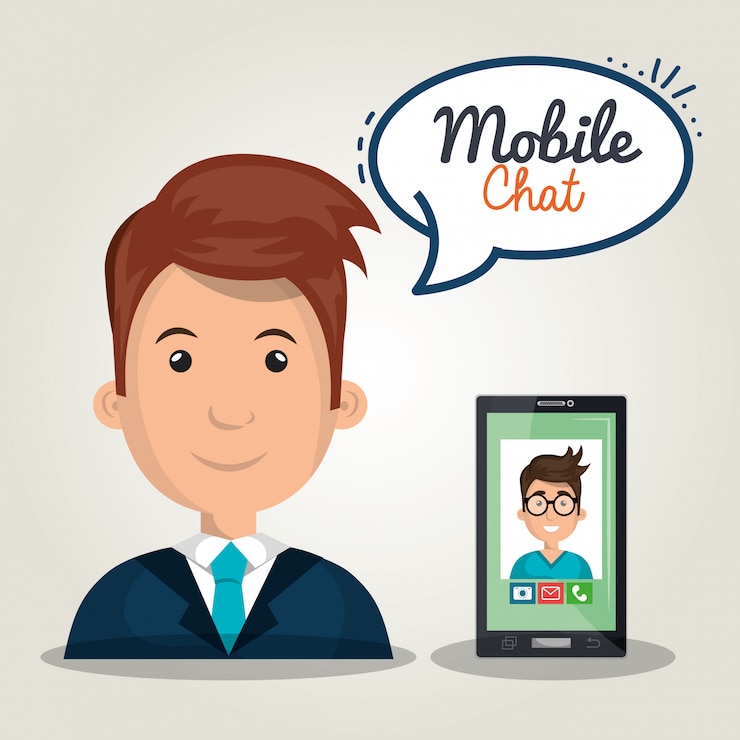 Vector gratuito el chat móvil