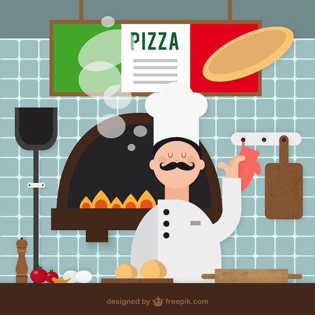 Vector gratuito chef italiano