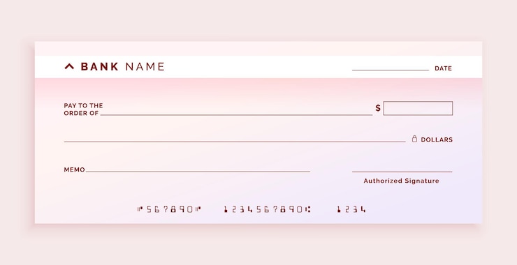 Vector gratuito cheque bancario en blanco clásico cheque de papel de la libreta de cheques