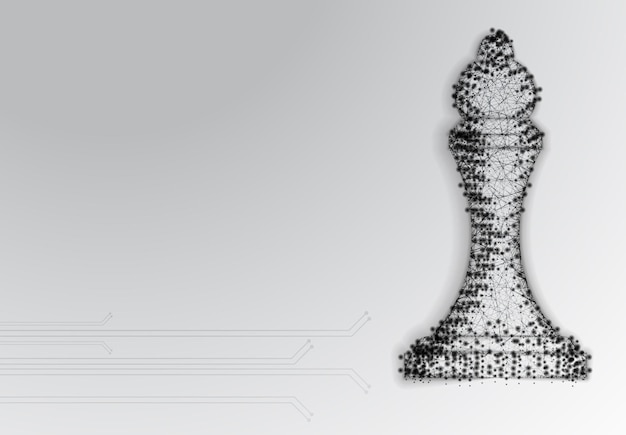 Chess Queen Abstract Low Poly Diseño Estrategia Concepto De Punto Y Línea Vector Ilustración