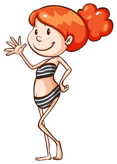 La chica en bikini.