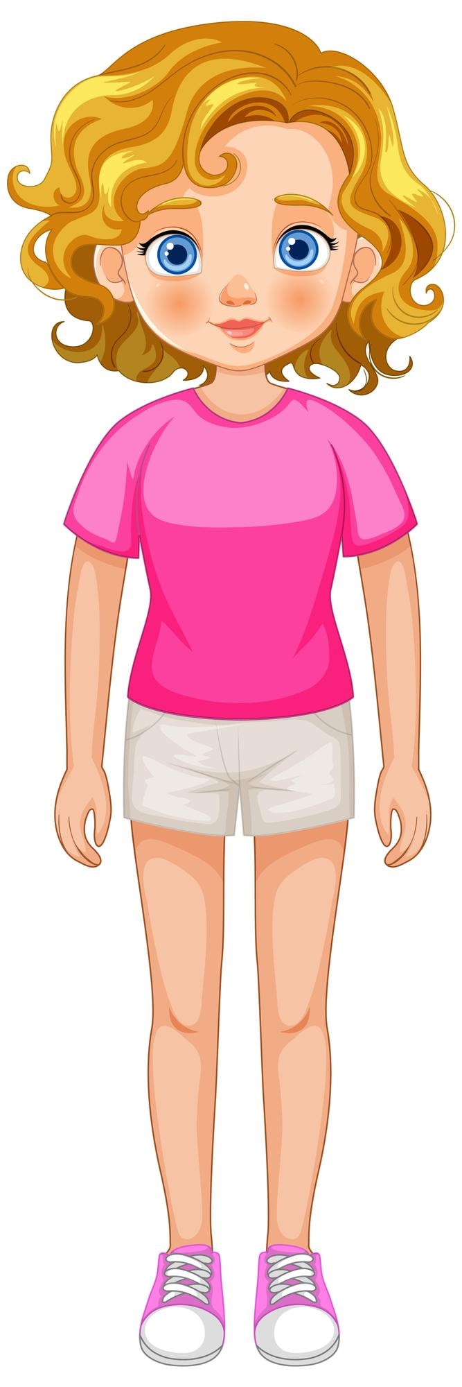 Vector gratuito una chica de cabello rizado con un traje casual