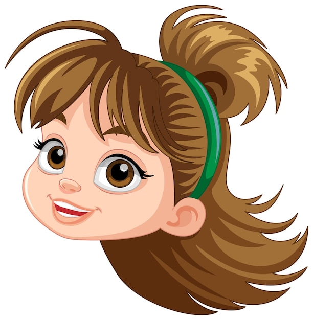 Vector gratuito chica con cara de dibujos animados de cabello castaño