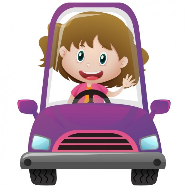 Chica conduciendo un coche