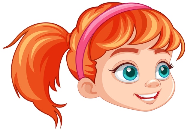 Vector gratuito chica con dibujos animados de cara de pelo rojo