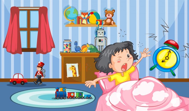 La chica en el dormitorio