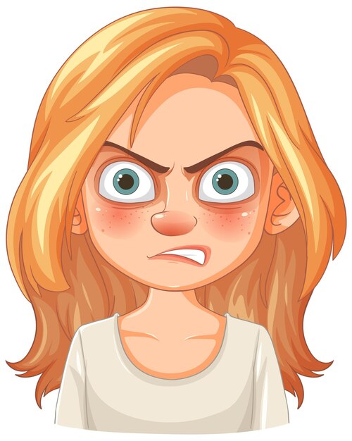 La chica enojada con pecas
