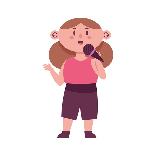 chica hablando por micrófono