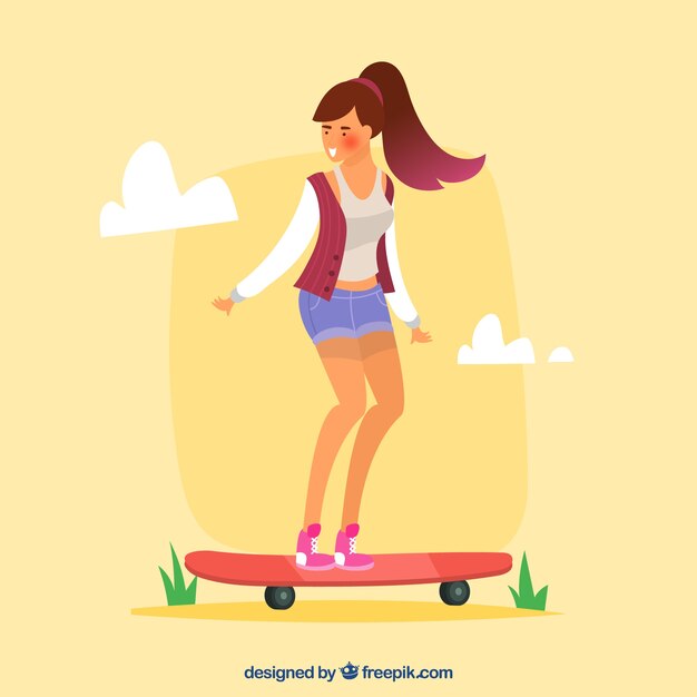 Chica haciendo actividad de ocio al aire libre