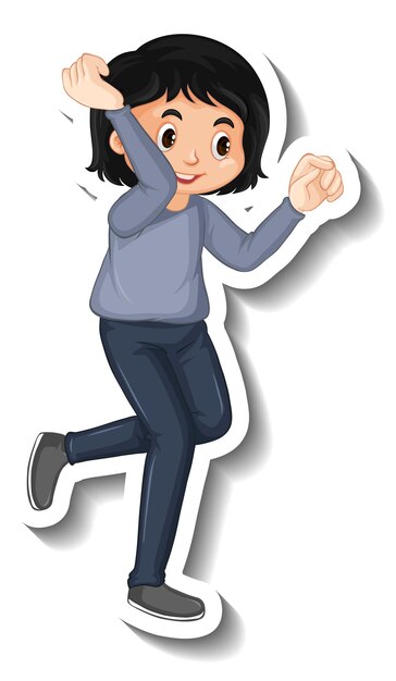 Chica lanzando algo personaje de dibujos animados