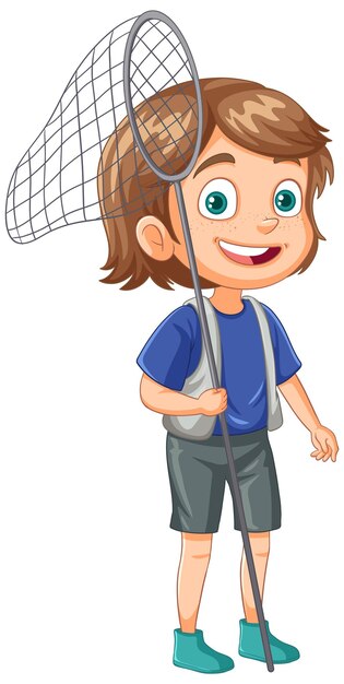 Una chica linda con un personaje de dibujos animados