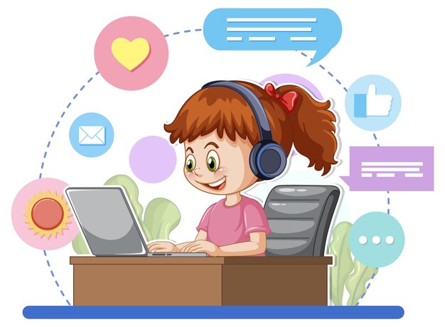 Una chica navegando en las redes sociales