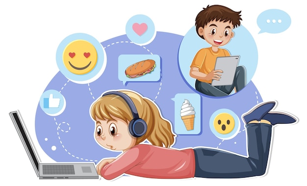 Una chica navegando en las redes sociales