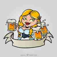 Vector gratuito chica de oktoberfest