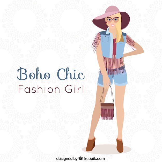 Chica rubia boho chic