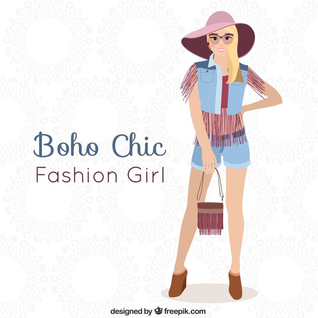 Chica rubia boho chic