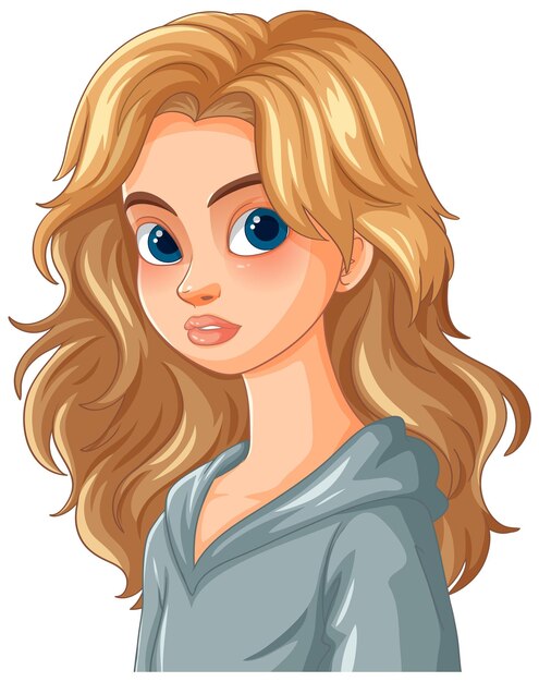 La chica rubia con los ojos azules