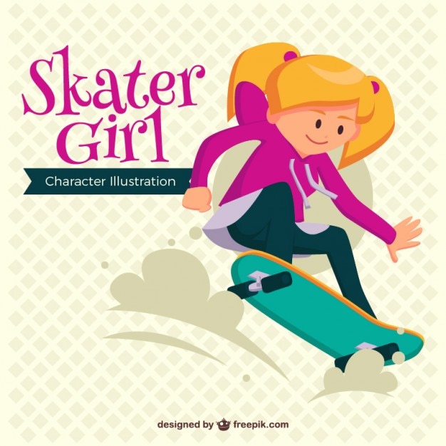 Vector gratuito chica skater moderna