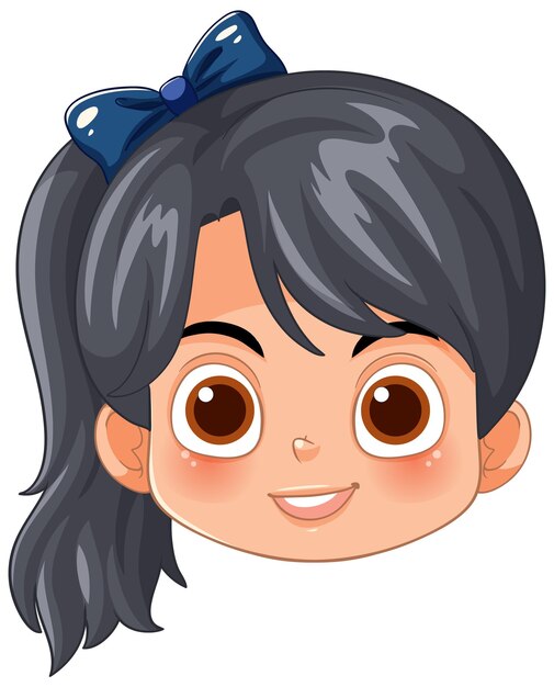 La chica sonriente con el arco azul