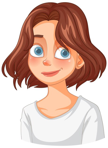 La chica sonriente con el cabello marrón