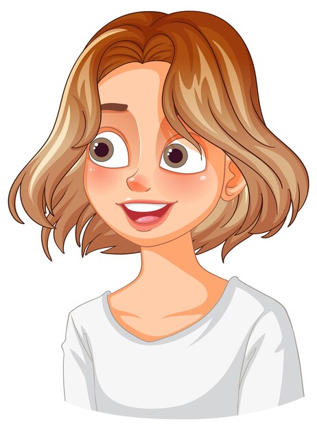 La chica sonriente con el pelo corto