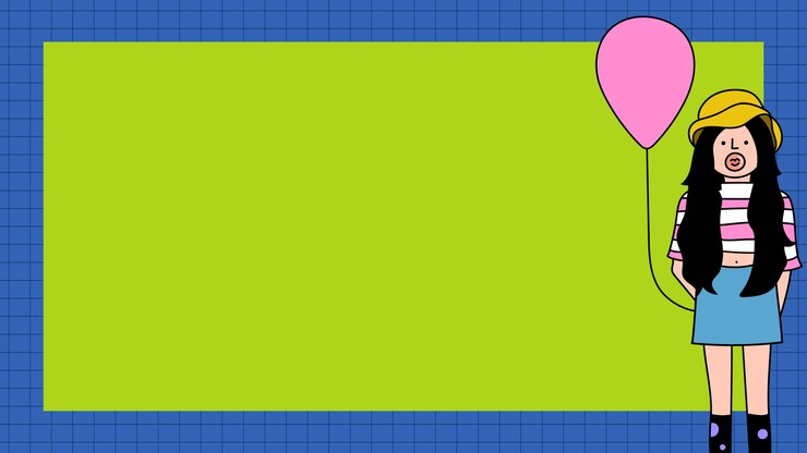 Vector gratuito chica soplando chicle y vector de fondo de globo rosa
