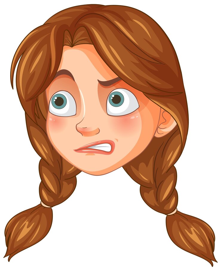 Vector gratuito la chica sorprendida con las trenzas