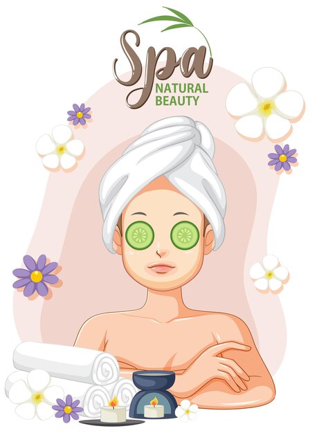 Chica de spa aplicando mascarilla facial